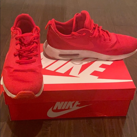 bright red nike shoes